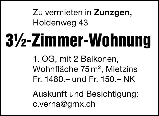 3.5-Zimmer-Wohnung, Zunzgen, zu vermieten