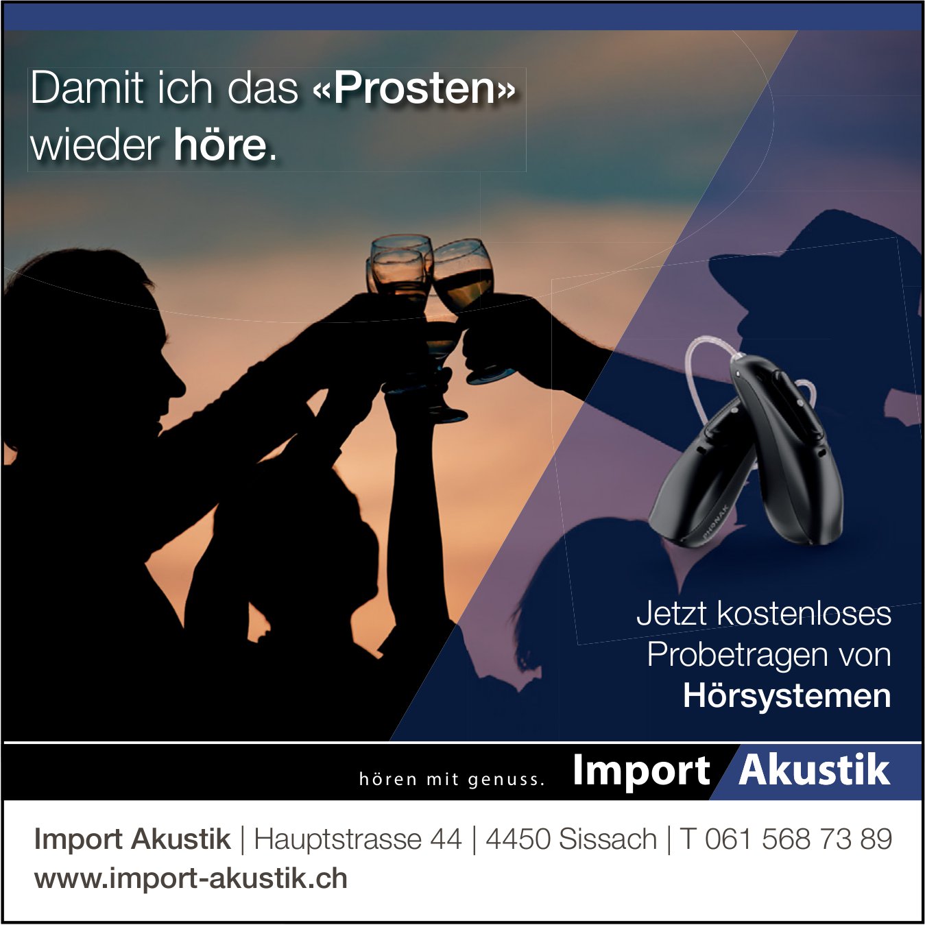 Import Akustik, Sissach - Damit ich das «Prosten» wieder höre.