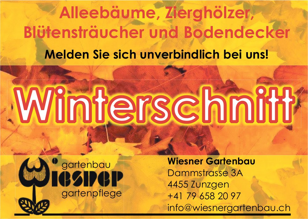 Wiesner Gartenbau, Zunzgen - Winterschnitt