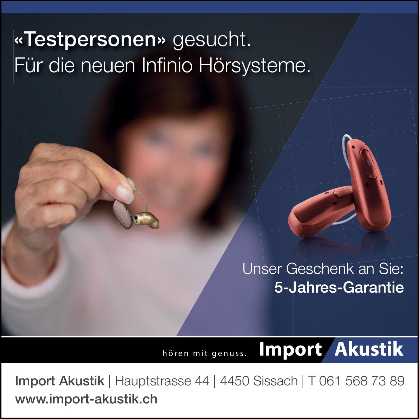 Import Akustik, Sissach - «Testpersonen» gesucht.