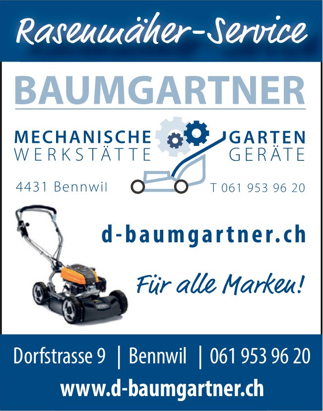 Baumgartner Gartengeräte, Bennwil - Rasenmäher-Service