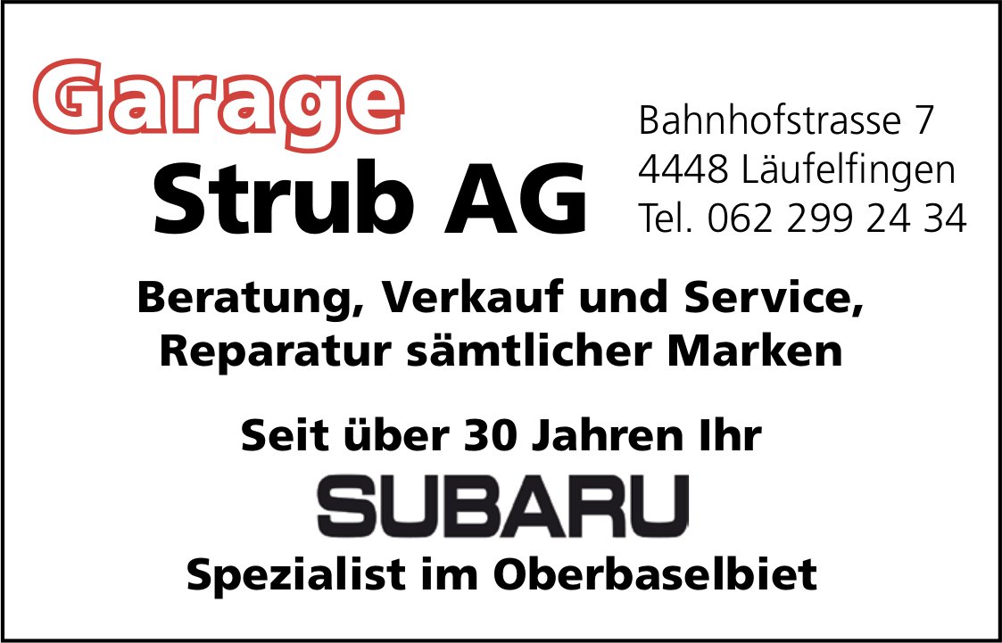 Garage Strub AG, Läufelfingen - Subaru