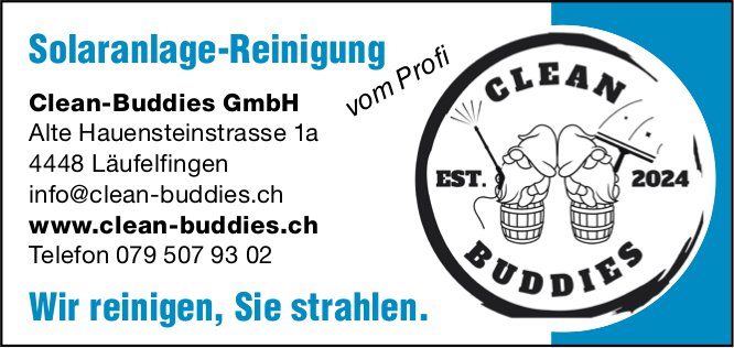 Clean-Buddies GmbH, Läufelfingen - Solaranlage-Reinigung