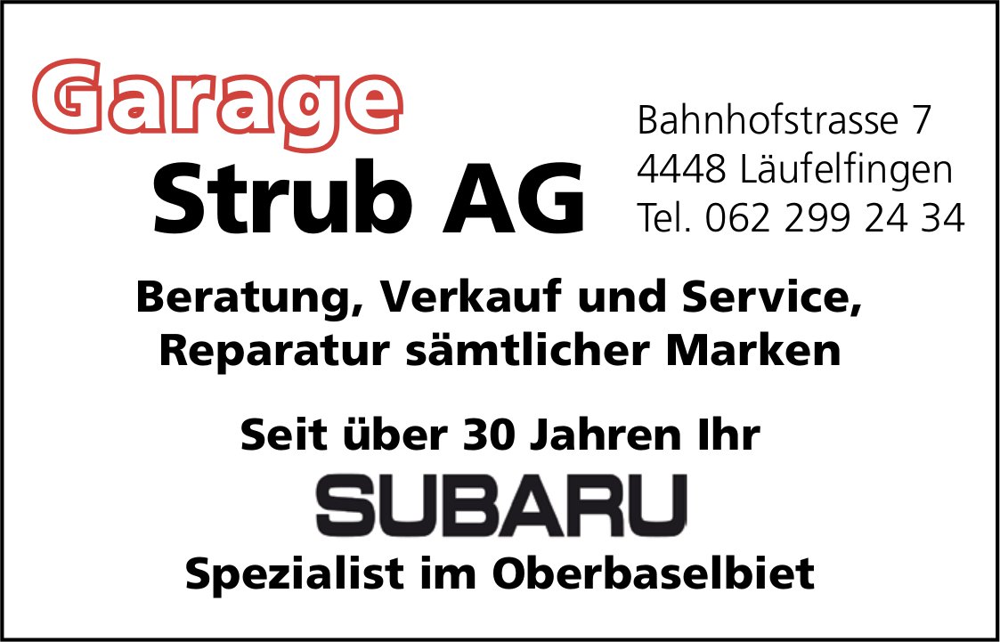 Garage Strub AG, Läufelfingen - Subaru