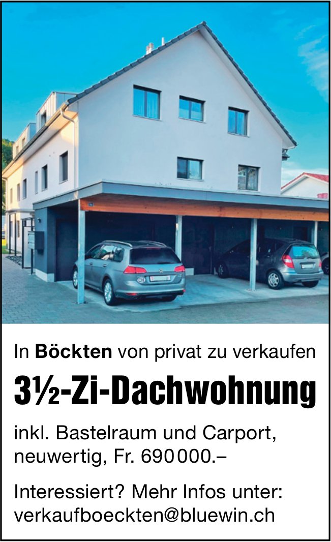 3.5-Zi-Dachwohnung, Böckten, zu verkaufen