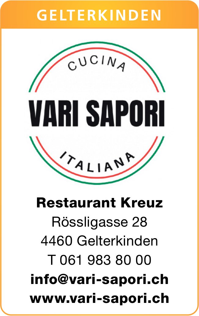 Restaurant Kreuz, Gelterkinden - Cucina Vari Sapori Italiana