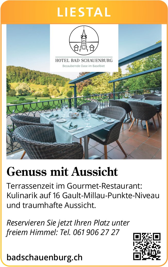 Hotel Bad Schauenburg, Liestal - Genuss mit Aussicht