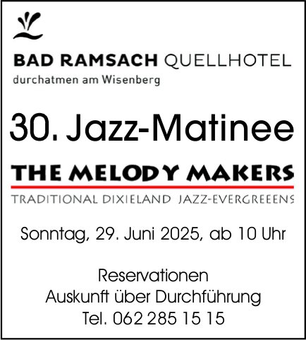 30. Jazz-Matinee, 29. Juni, Bad Ramsach
