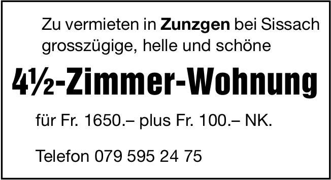 4.5-Zimmer-Wohnung, Zunzgen, zu vermieten
