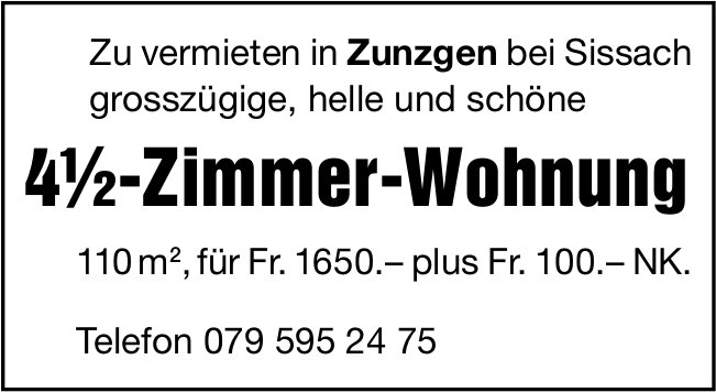 4.5-Zimmer-Wohnung 110 m2, Zunzgen, zu vermieten