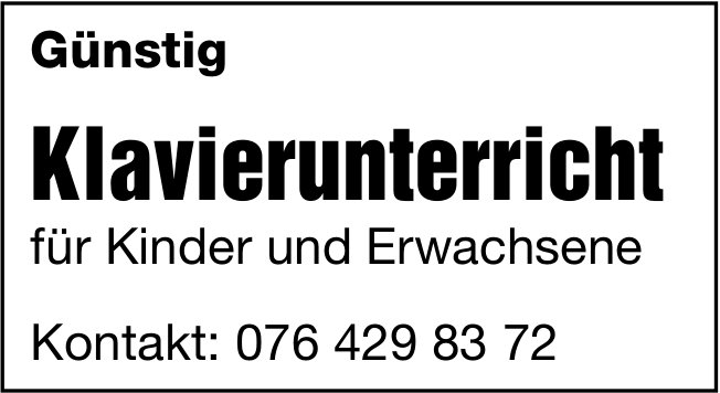 Günstig Klavierunterricht für Kinder und Erwachsene