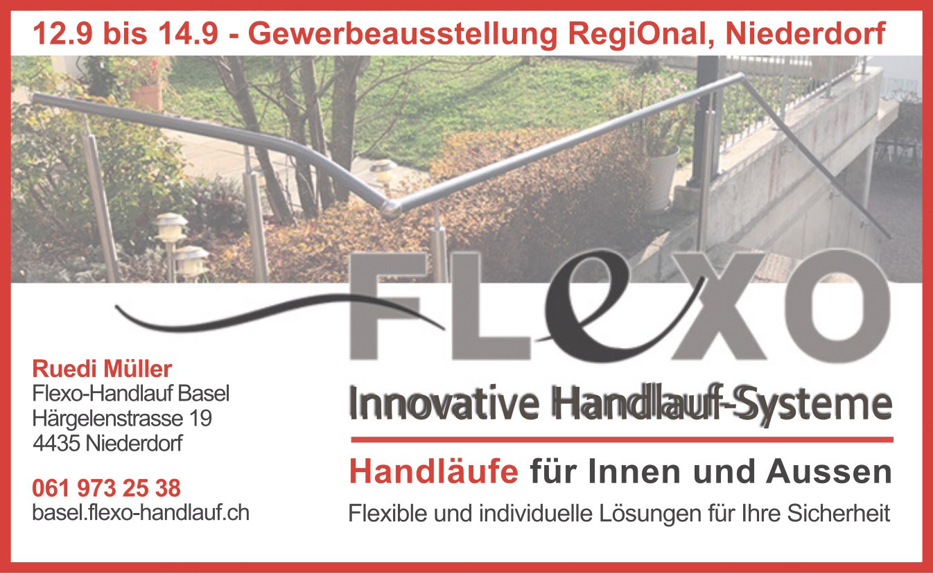 Flexo-Handlauf, Niederdorf - Handläufe für Innen und Aussen