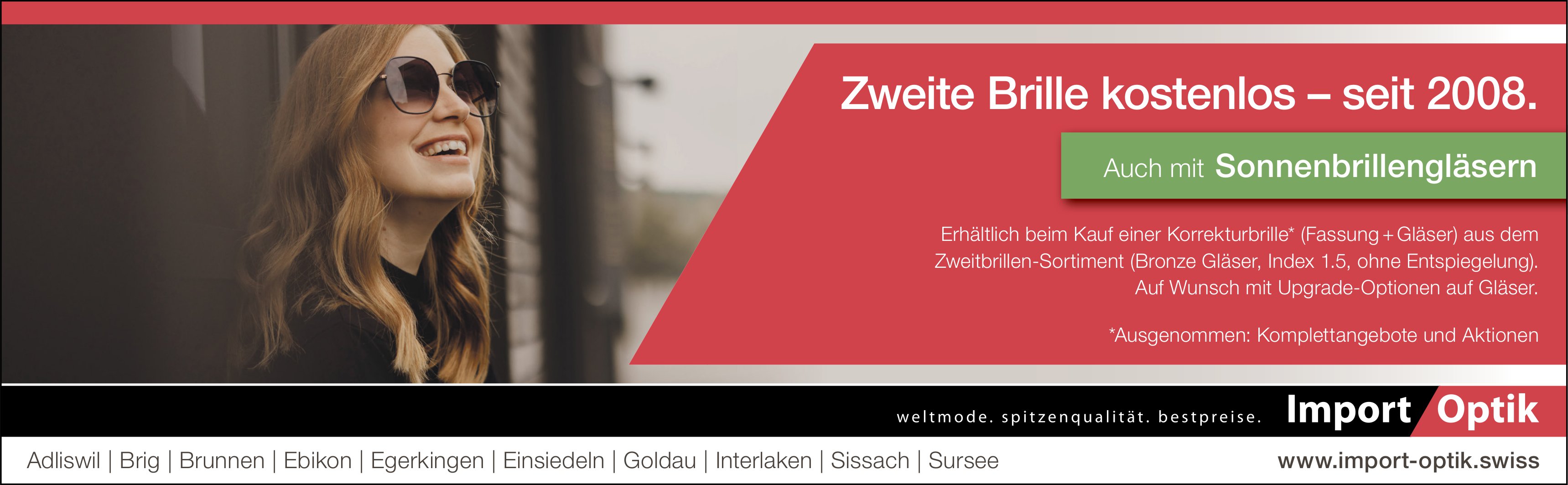 Import Optik, Sissach - Zweite Brille kostenlos