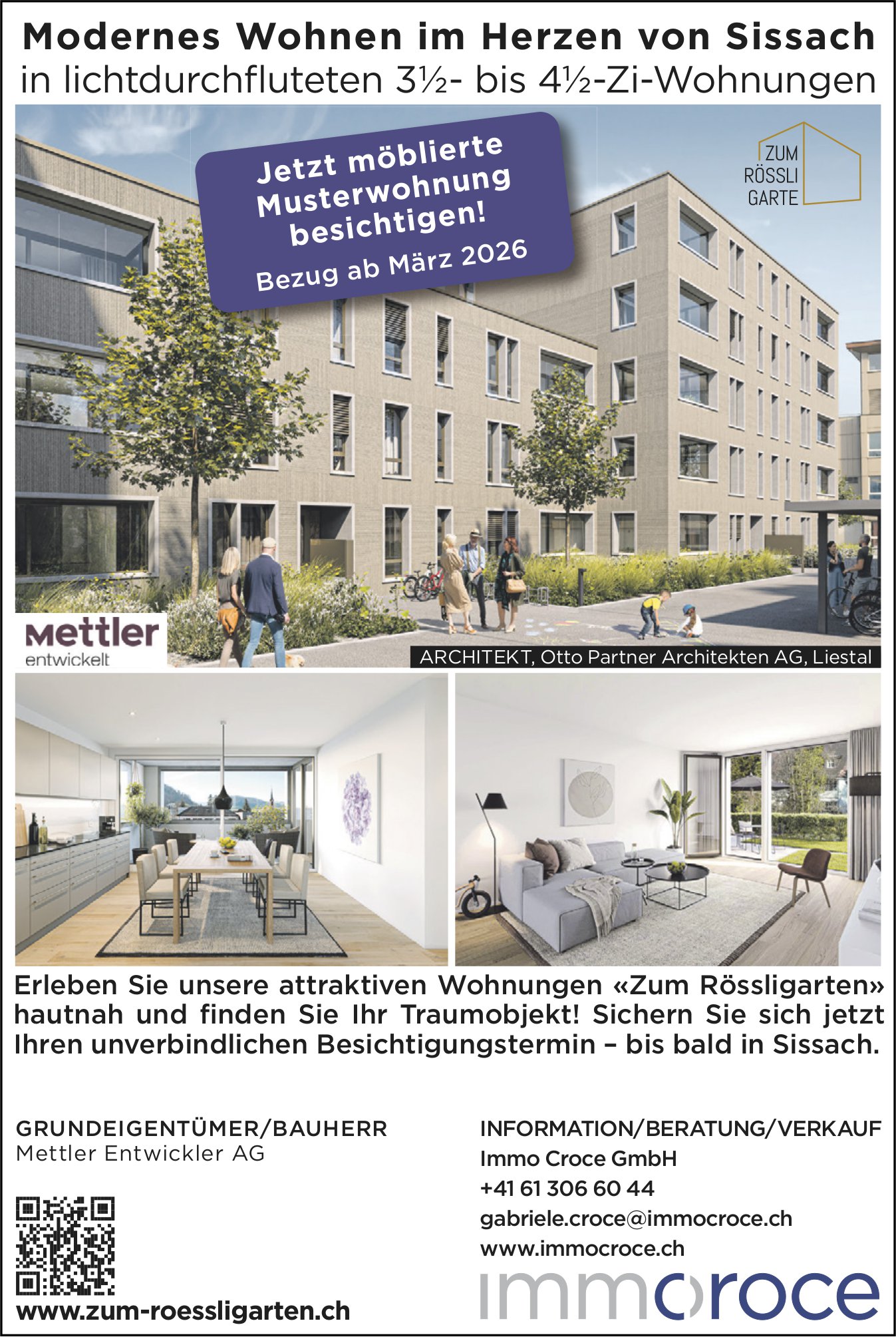 3.5- bis 4.5-Zimmer-Wohnungen; jetzt Musterwohnung besichtigen, Sissach