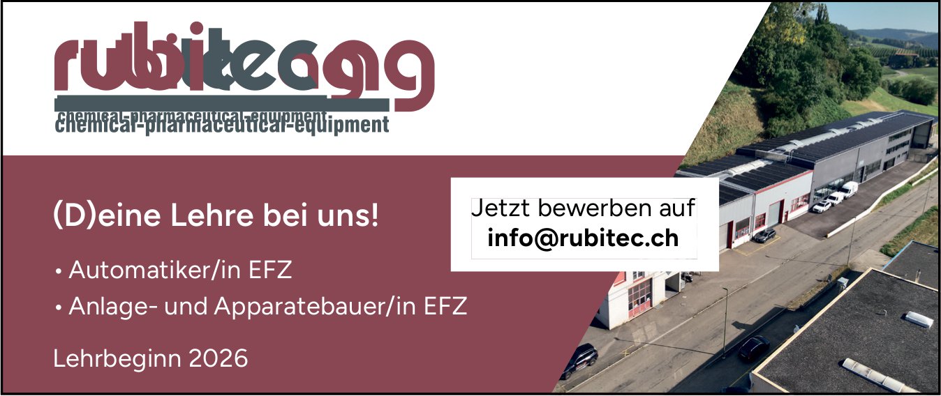 Lehrstelle als Automatiker/in EFZ und Anlage- und Apparatebauer/in EFZ, Rubitec AG, zu vergeben