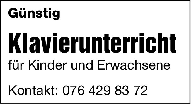 Günstig Klavierunterricht für Kinder und Erwachsene