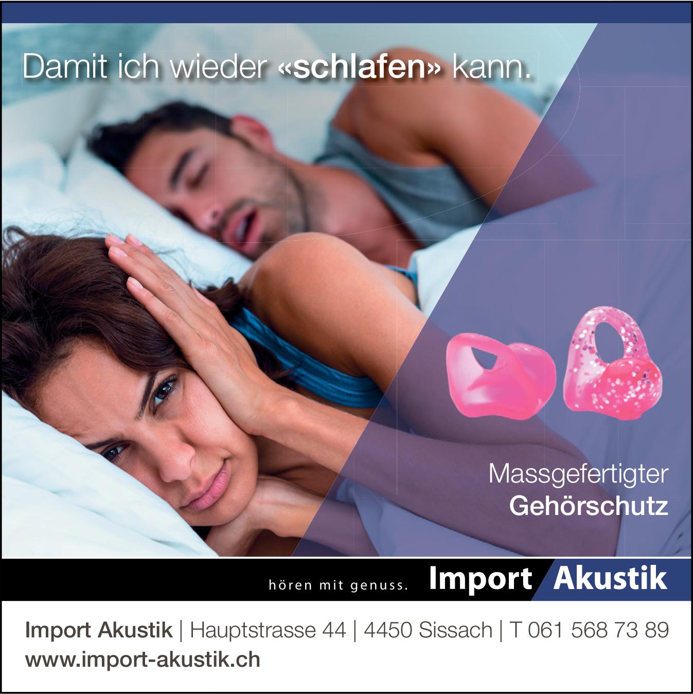 Import Akustik, Sissach - Massgefertigter Gehörschutz