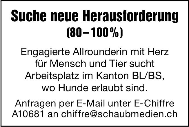 Engagierte Allrounderin mit Herz für Mensch und Tier sucht Arbeitsplatz, Sucht