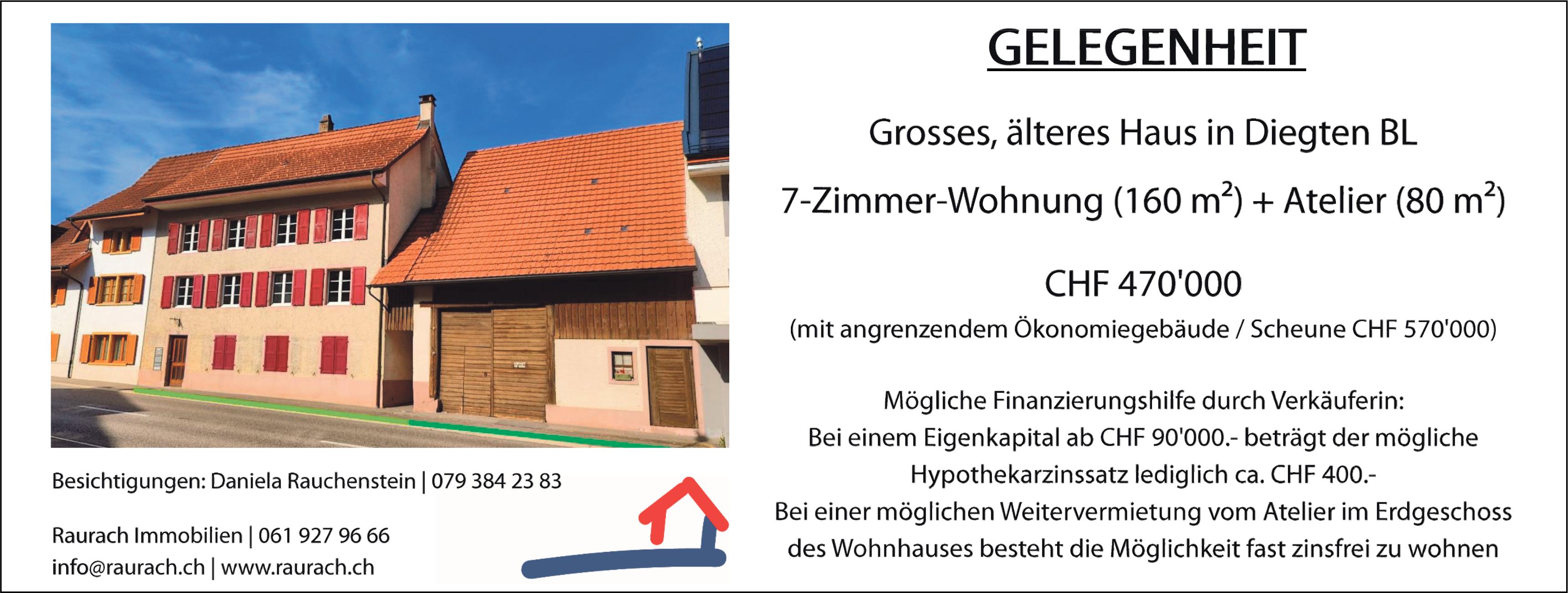 Gelegenheit, 7+-Zimmer-Wohnung, Diegten, zu verkaufen