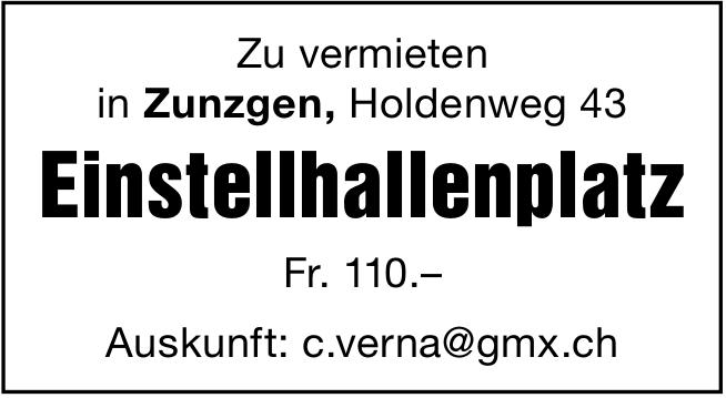 Einstellhallenplatz, Zunzgen, zu vermieten