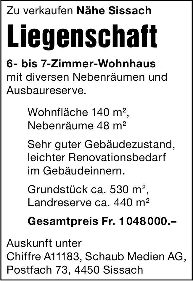 6- bis 7-Zimmer-Wohnhaus mit diversen Nebenräumen und Ausbaureserve., Sissach, zu verkaufen