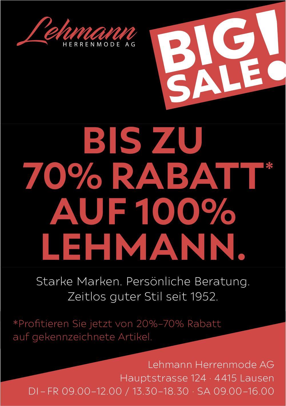 Lehmann Herrenmode AG, Lausen - BIG SALE!