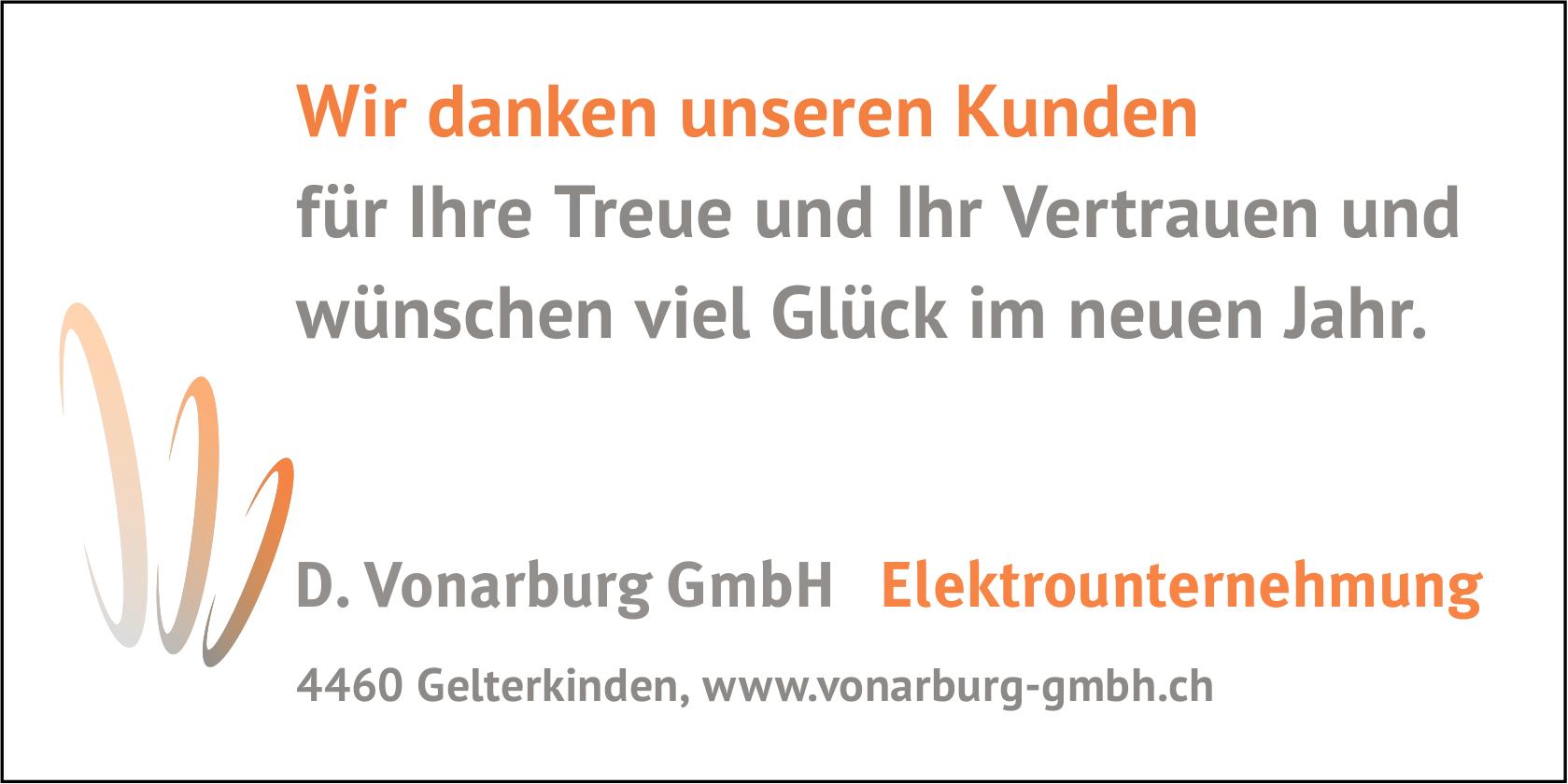 D. Vonarburg GmbH, Wir danken unseren Kunden für Ihre Treue und Ihr Vertrauen und wünschen viel Glück im neuen Jahr.