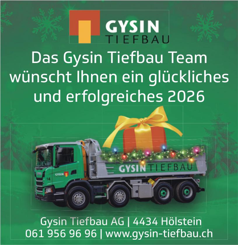 Gysin Tiefbau AG, Das Gysin Tiefbau Team wünscht Ihnen ein glückliches und erfolgreiches 2026
