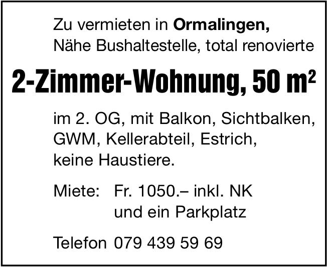 2-Zimmer-Wohnung, 50 m², Ormalingen, zu vermieten