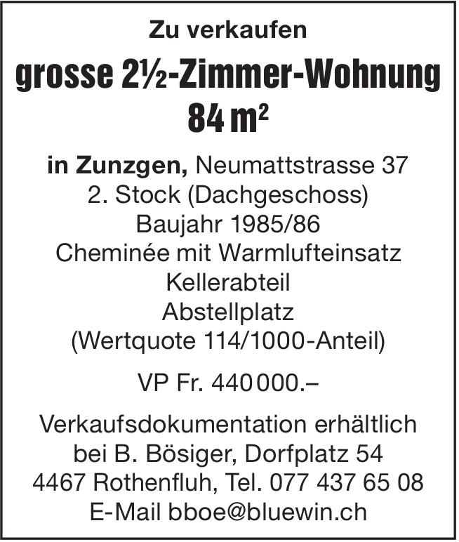 2. Stock (Dachgeschoss), 2½-Zimmer-Wohnung, Zunzgen, zu verkaufen