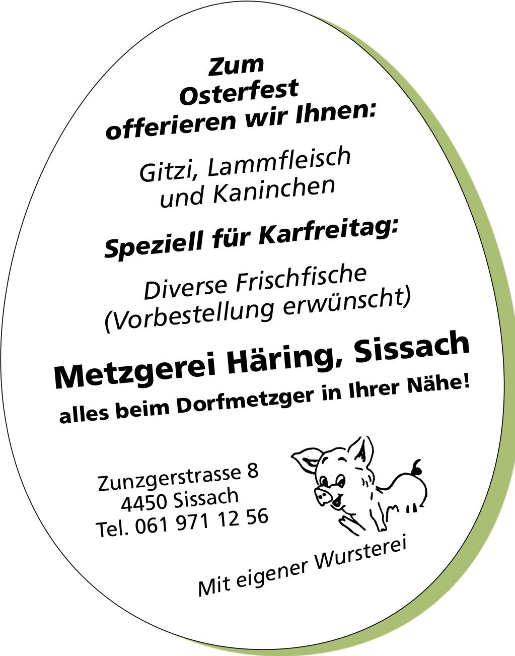 Metzgerei Häring, Sissach, Gitzi, Lammfleisch und Kaninchen