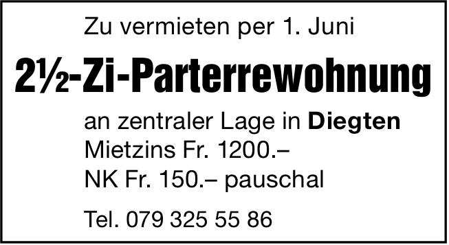 An zentraler Lage, 2½-Zimmer-Wohnung, Diegten, zu vermieten