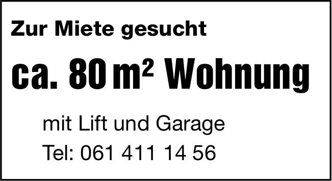 ca. 80 m² Wohnung, zu mieten gesucht