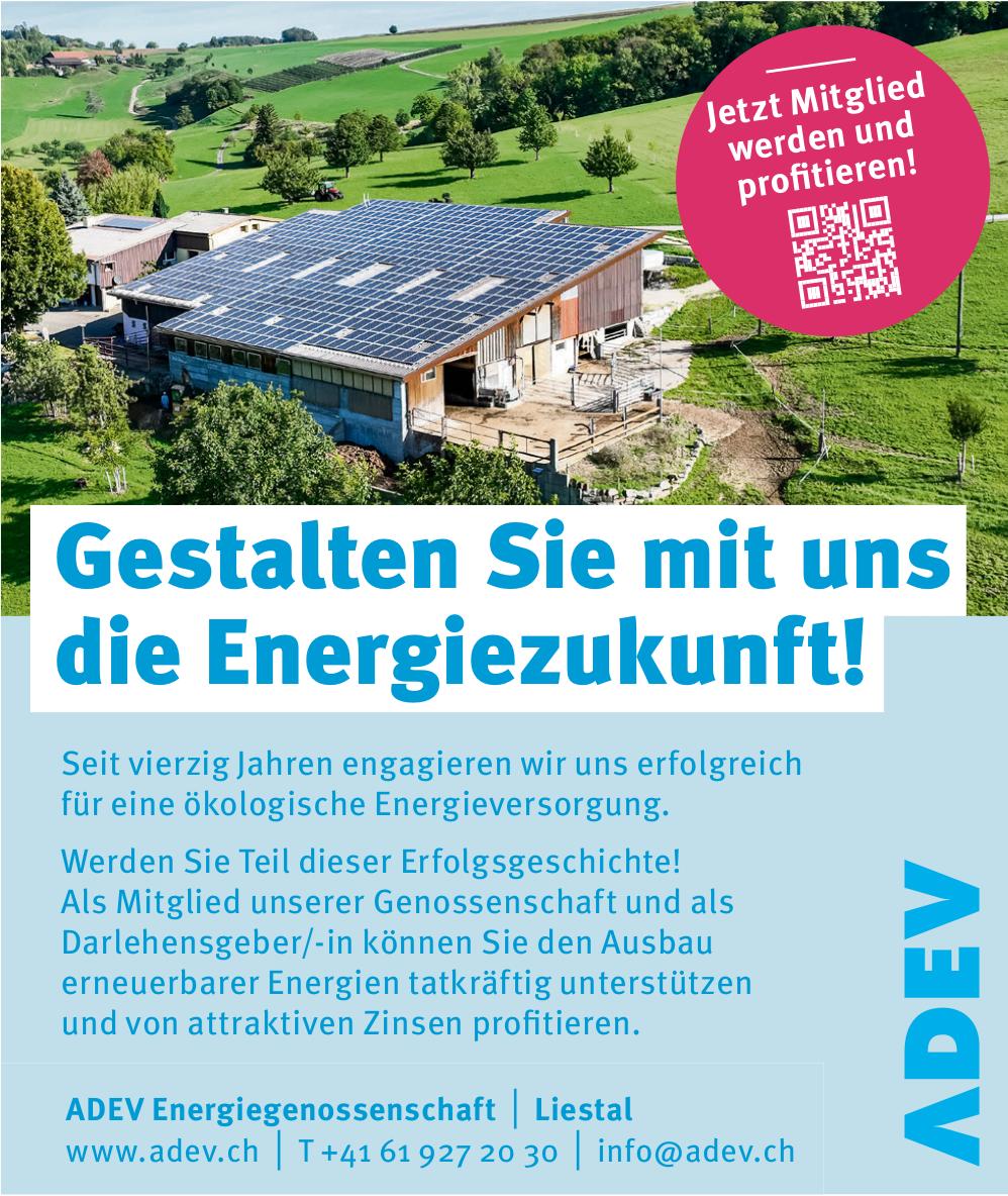 ADEV Energiegenossenschaft, Liestal - Gestalten Sie mit uns die Energiezukunft!