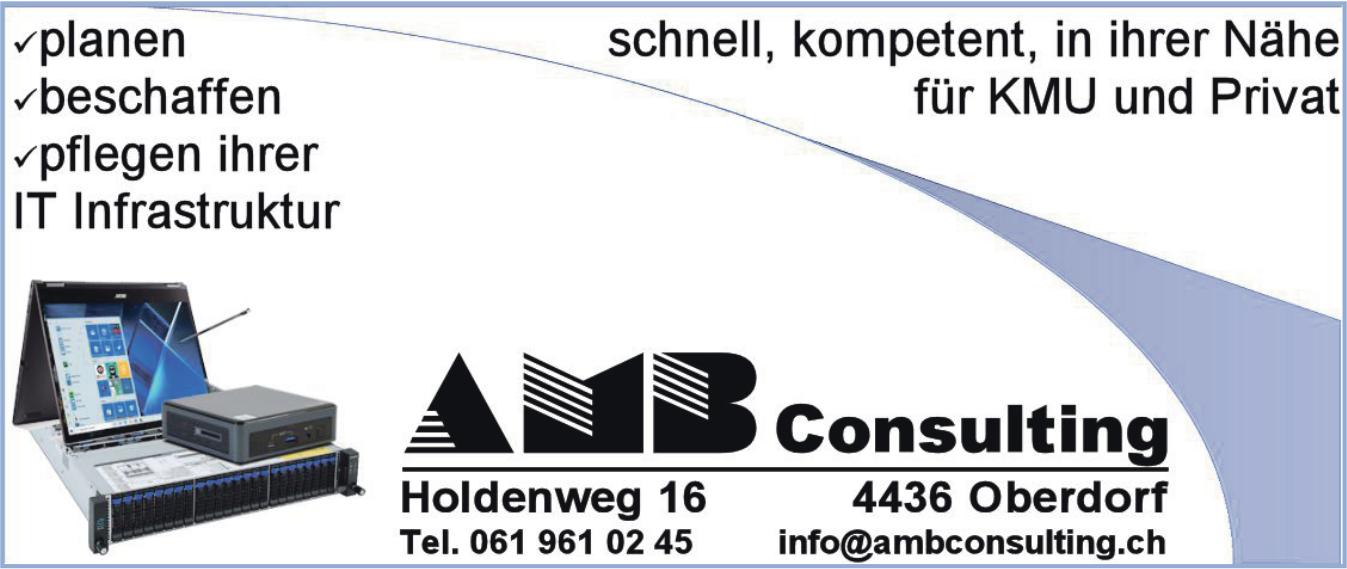 AMB Consulting, Oberdorf - schnell, kompetent, in ihrer Nähe für KMU und Privat