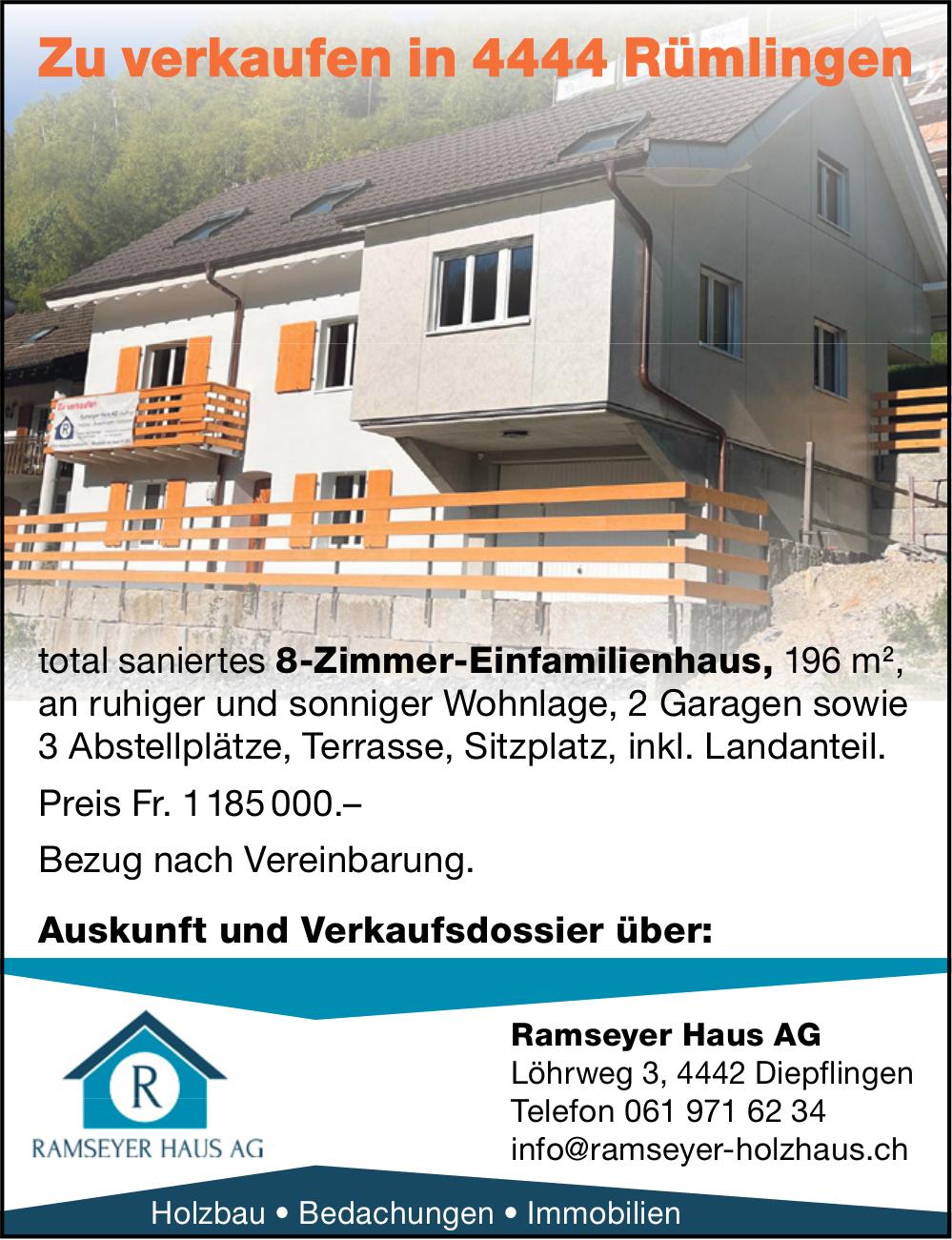 8-Zimmer-Einfamilienhaus, Rümlingen, zu verkaufen