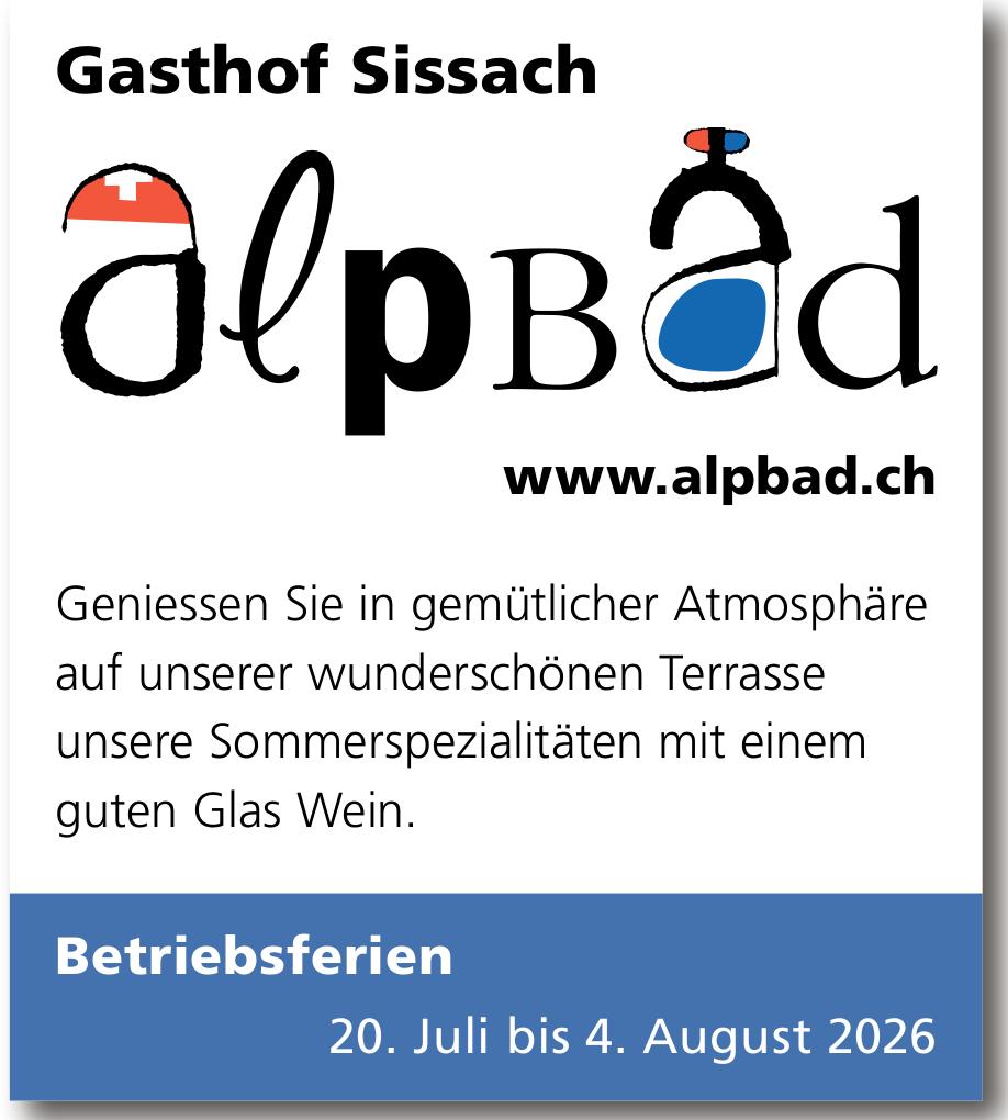 AlpBad, Betriebsferien 20. Juli bis 4. August 2026