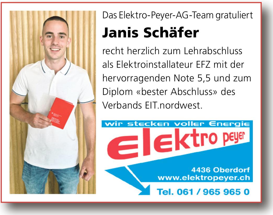 Oberdorf - Das Elektro-Peyer-AG-Team gratuliert Janis Schäfer