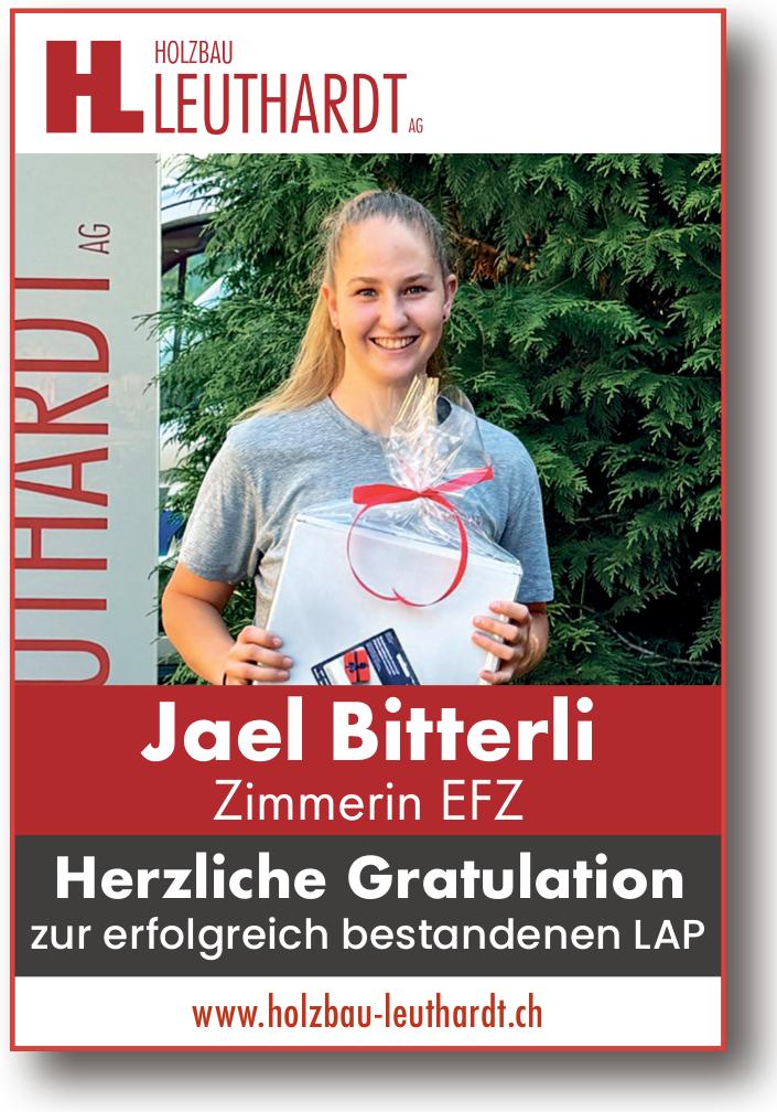 Holzbau Leuthardt AG, Herzliche Gratulation zur erfolgreich bestandenen LAP