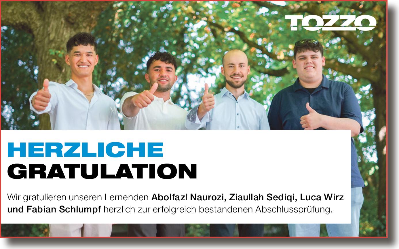 TOZZO, HERZLICHE GRATULATION