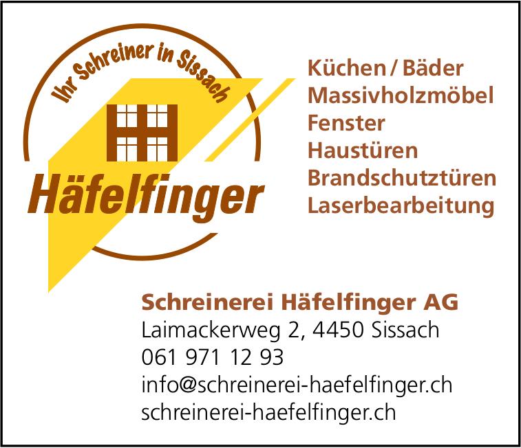 Schreinerei Häfelfinger AG, Ihr Schreiner in Sissach