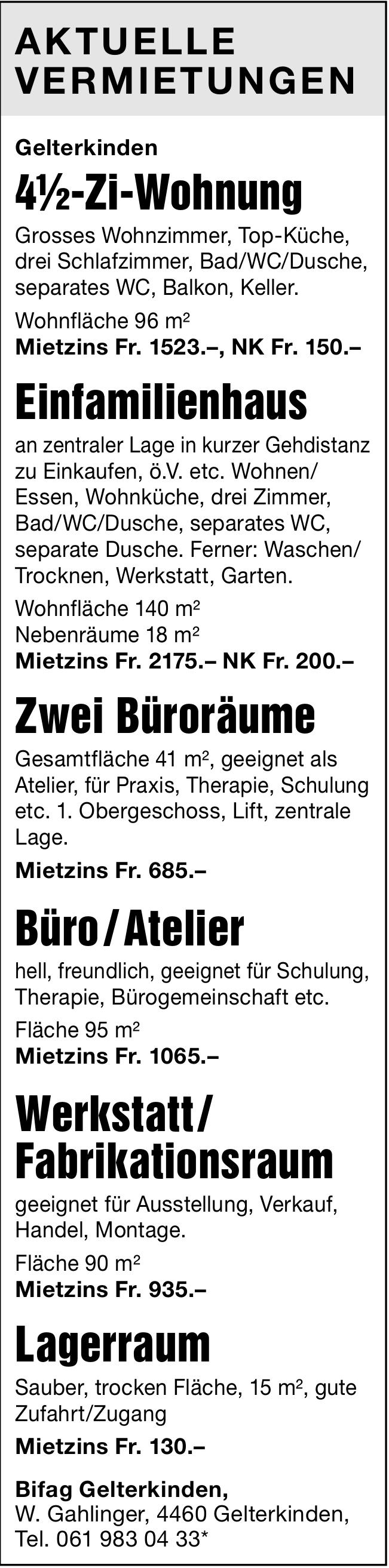 4½-Zi-Wohnung, zu vermieten