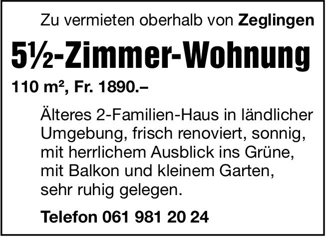 5½-Zimmer-Wohnung, Zeglingen, zu vermieten
