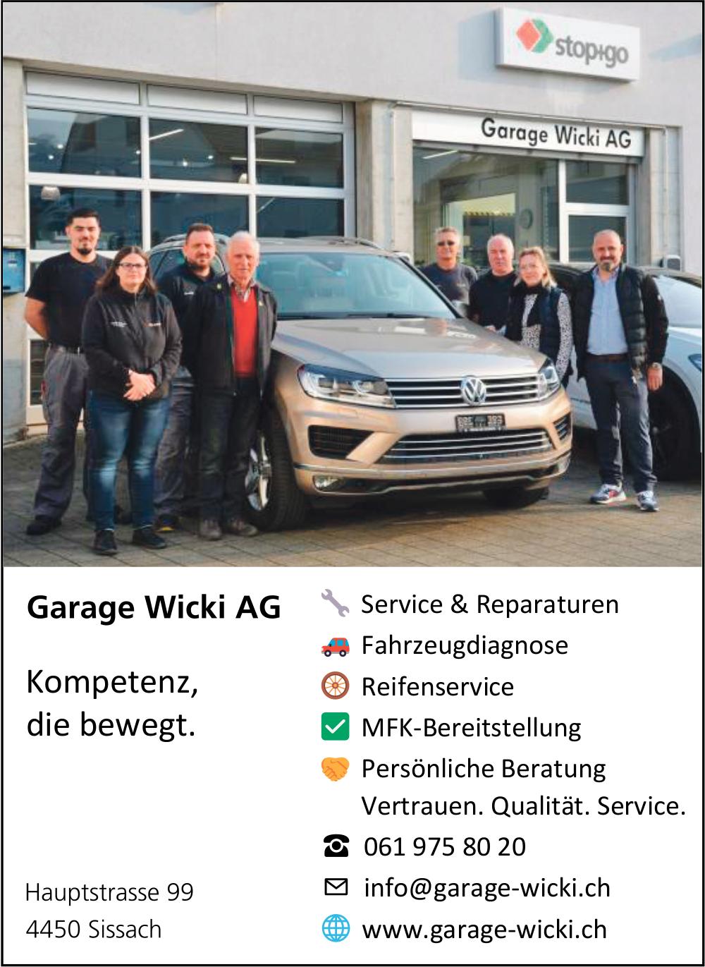 Garage Wicki AG, Sissach - Kompetenz, die bewegt.