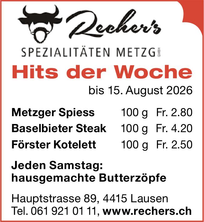 Recher's, Lausen - Hits der Woche