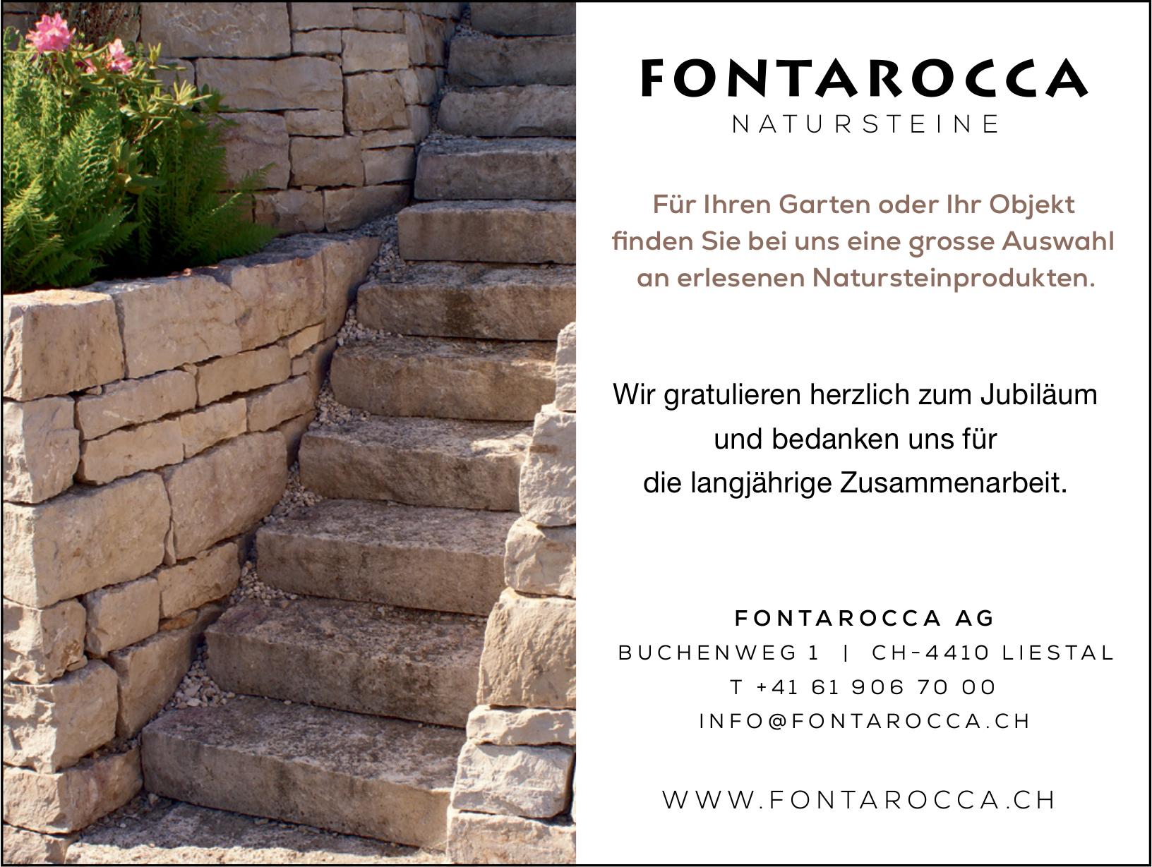 FONTAROCCA AG, Liestal - Für Ihren Garten oder Ihr Objekt finden Sie bei uns eine grosse Auswahl an erlesenen Natursteinprodukten.