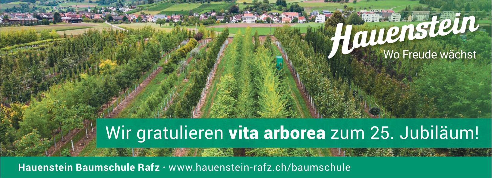 Hauenstein Baumschule Rafz, Wir gratulieren vita arborea zum 25. Jubiläum!
