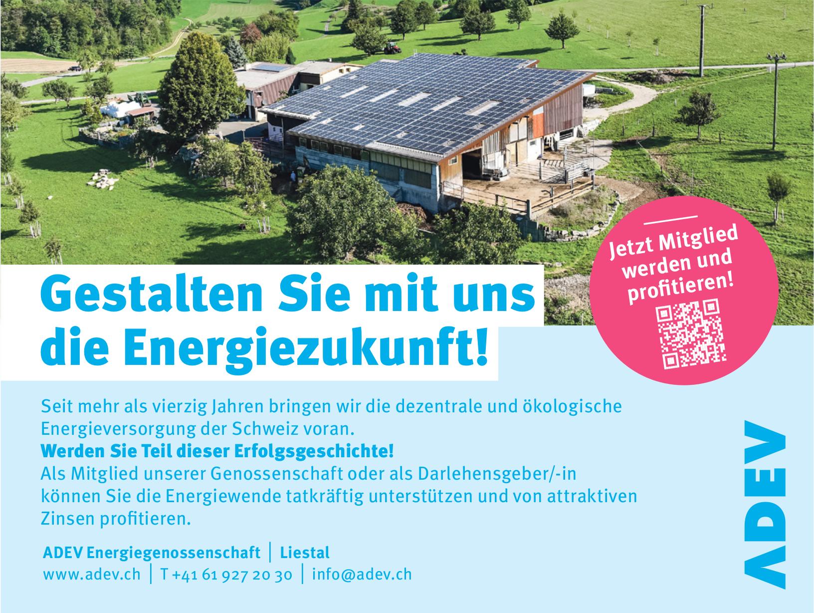 ADEV Energiegenossenschaft, Liestal - Gestalten Sie mit uns die Energiezukunft!