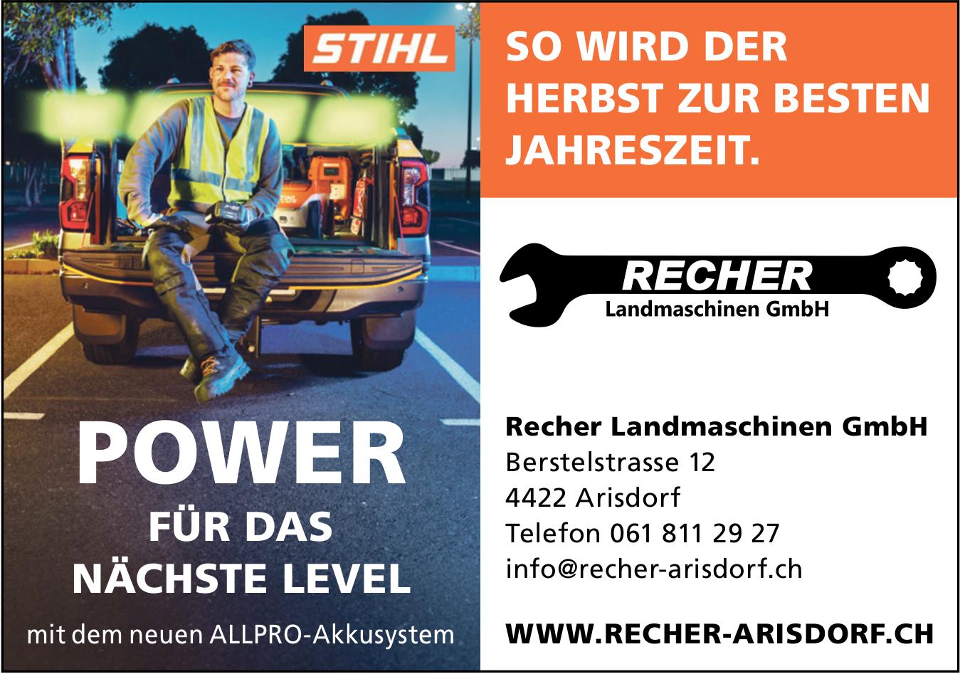 Recher Landmaschinen GmbH, Arisdorf - POWER FÜR DAS NÄCHSTE LEVEL