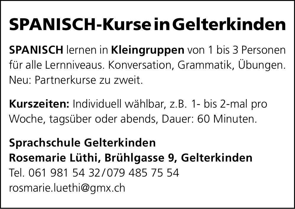 Sprachschule Gelterkinden, SPANISCH-Kurse in Gelterkinden
